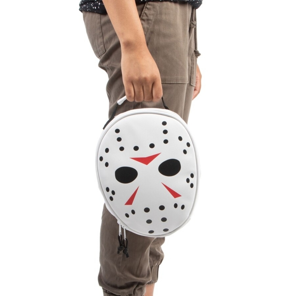 White and Black Mask Design Lunch Bag